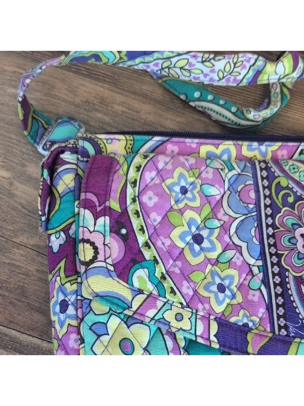 Vibrant Floral Quilted Tablet Crossbody Bag 10
